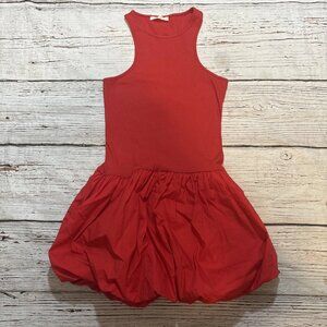 Women’s Dress Bubble Hem Sleeveless Red